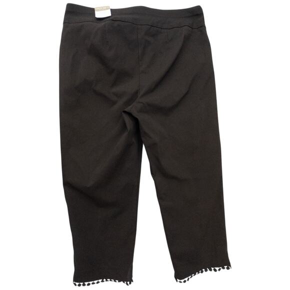 Chicos Josie Slim Capri 1.5 Women's Medium 10 Brown with Hem Trim - Picture 3 of 6